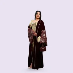 Abaya velvet gold